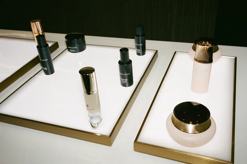 The skincare selection in store